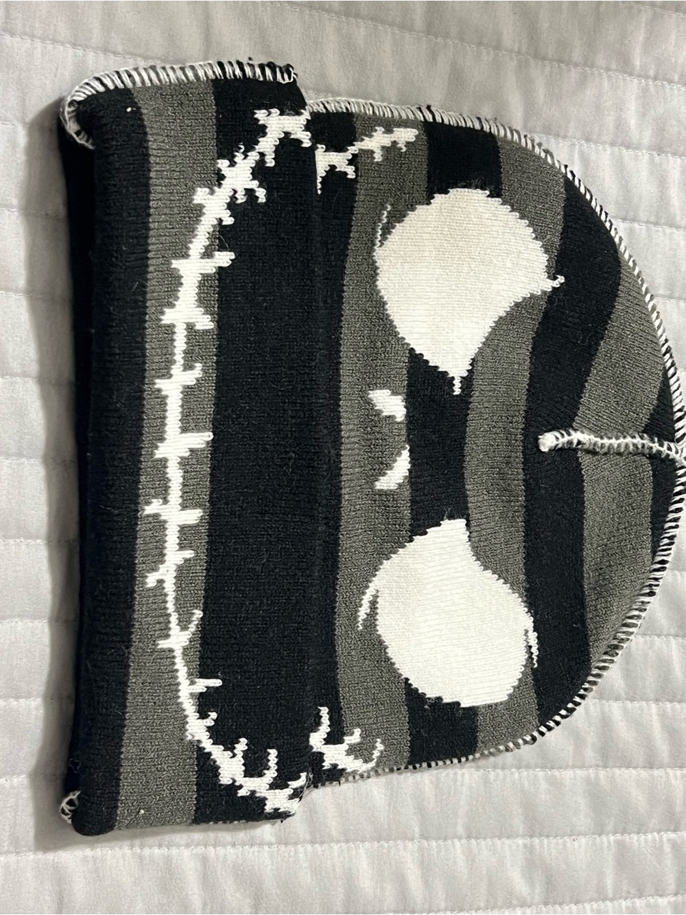Disney The Nightmare Before Christmas Black & Gray Striped Beanie